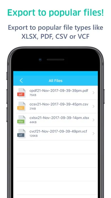 Contacts to Excel , PDF , CSV Screenshots