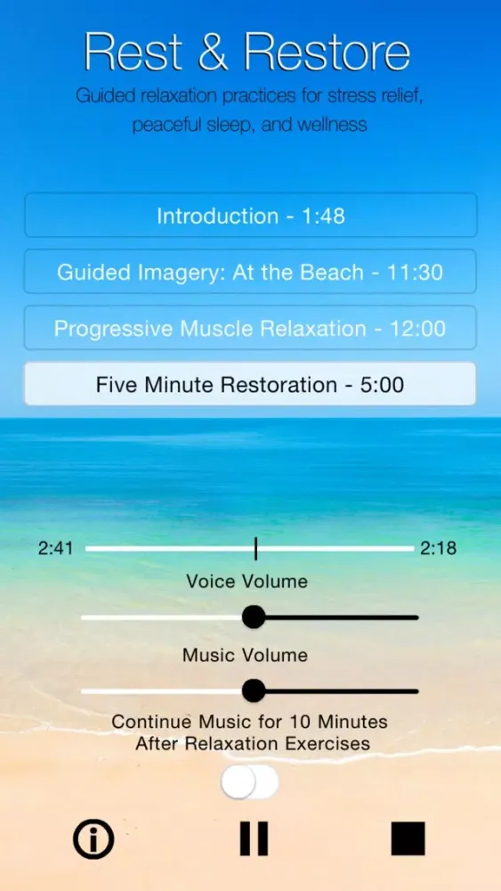 Capturas de tela do Rest and Restore