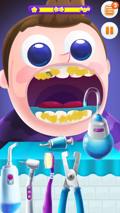 ภาพหน้าจอของ Teeth Games. Old Brush Dentist