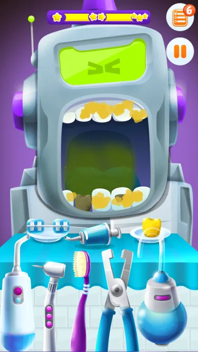 ภาพหน้าจอของ Teeth Games. Old Brush Dentist
