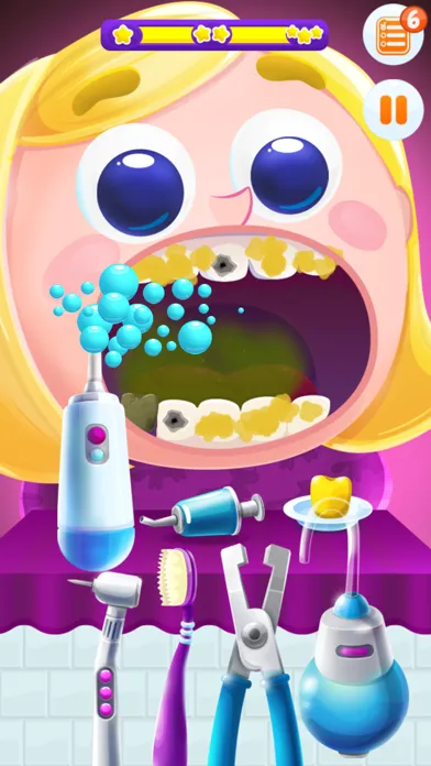 ภาพหน้าจอของ Teeth Games. Old Brush Dentist