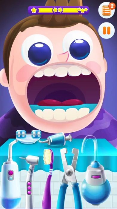 ภาพหน้าจอของ Teeth Games. Old Brush Dentist