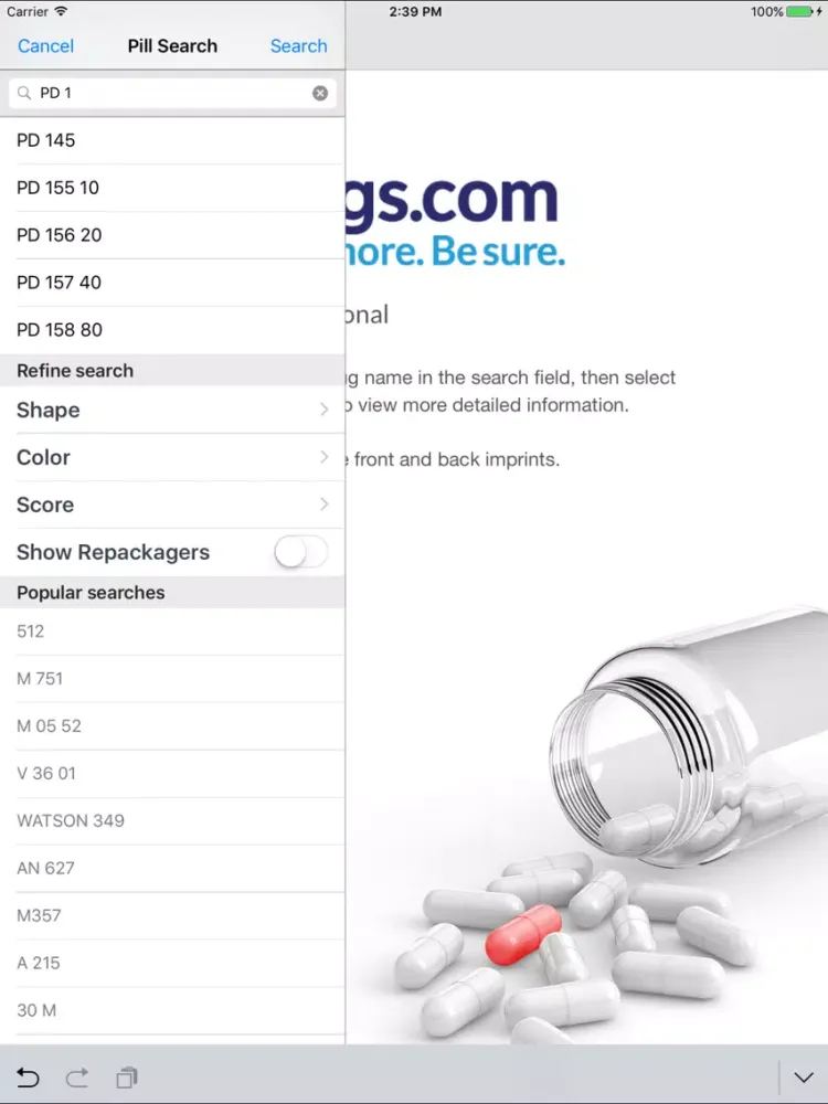 Скриншоты Pill ID Pro by Drugs.com iPad 