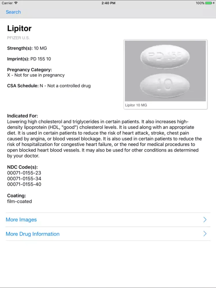 Скриншоты Pill ID Pro by Drugs.com iPad 