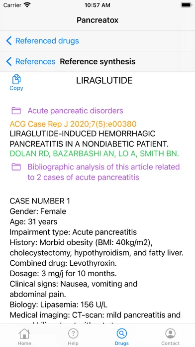 Capturas de tela do Pancreatox