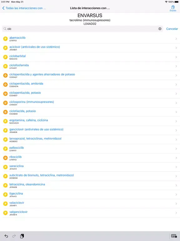 Captures d'écran de Interacciones de Medicamentos iPad 