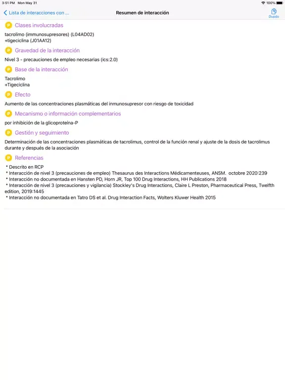 Captures d'écran de Interacciones de Medicamentos iPad 