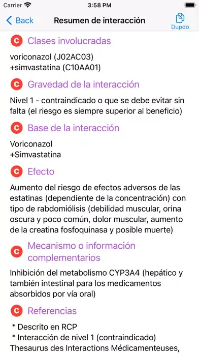 Captures d'écran de Interacciones de Medicamentos