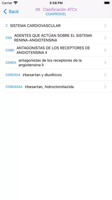 Captures d'écran de Interacciones de Medicamentos