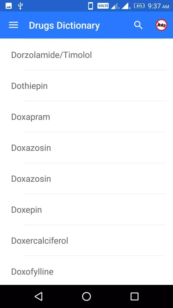 Screenshot di Drugs Dictionary