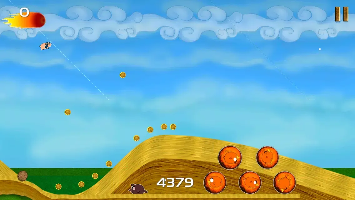 Tangkapan skrin Rocket Pig - Piggie with Birds on Happy Farm Days - Cool Fun Adventure Arcade Game - FREE