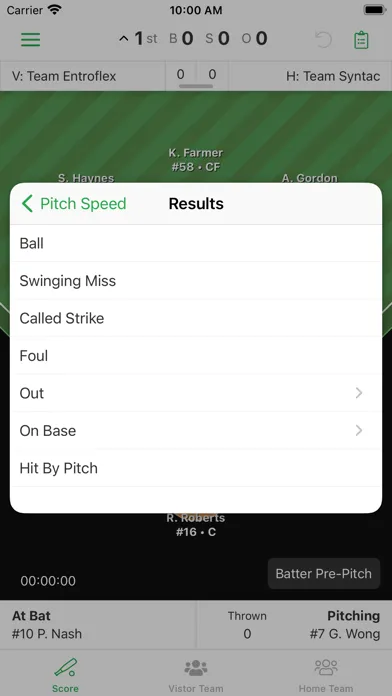 ภาพหน้าจอของ DiamondKast Scoring App