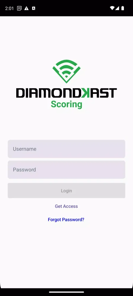 ภาพหน้าจอของ DiamondKast Scoring App