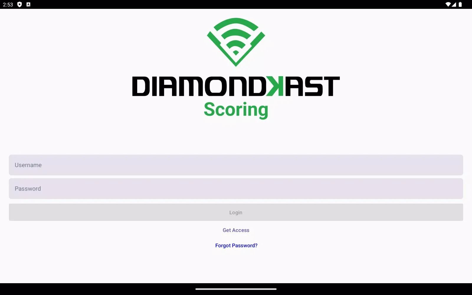 ภาพหน้าจอของ DiamondKast Scoring App