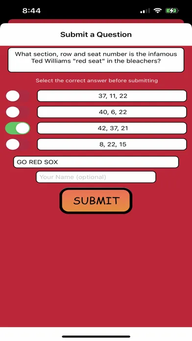 Trivia for Boston Red Sox Fans スクリーンショット