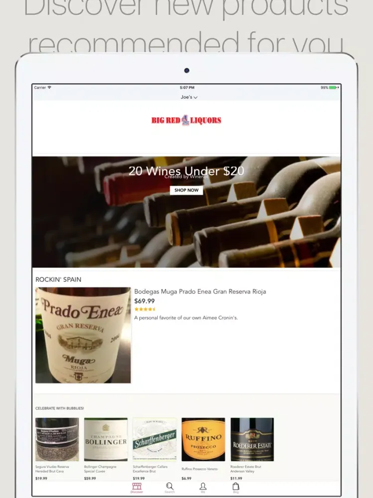 Ảnh chụp màn hình của Big Red Liquors iPad 