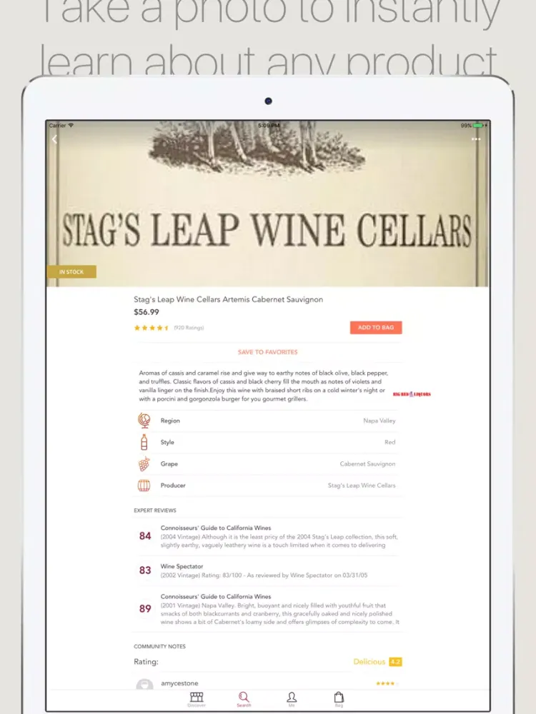 Ảnh chụp màn hình của Big Red Liquors iPad 