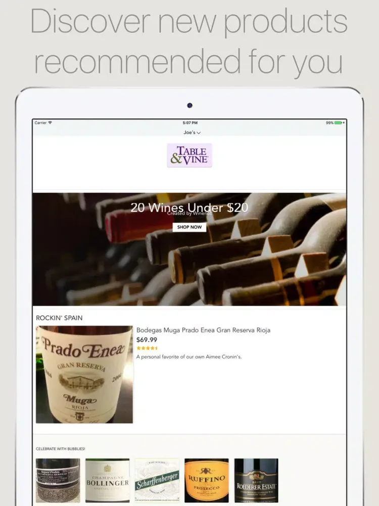 Screenshot di Table & Vine iPad 