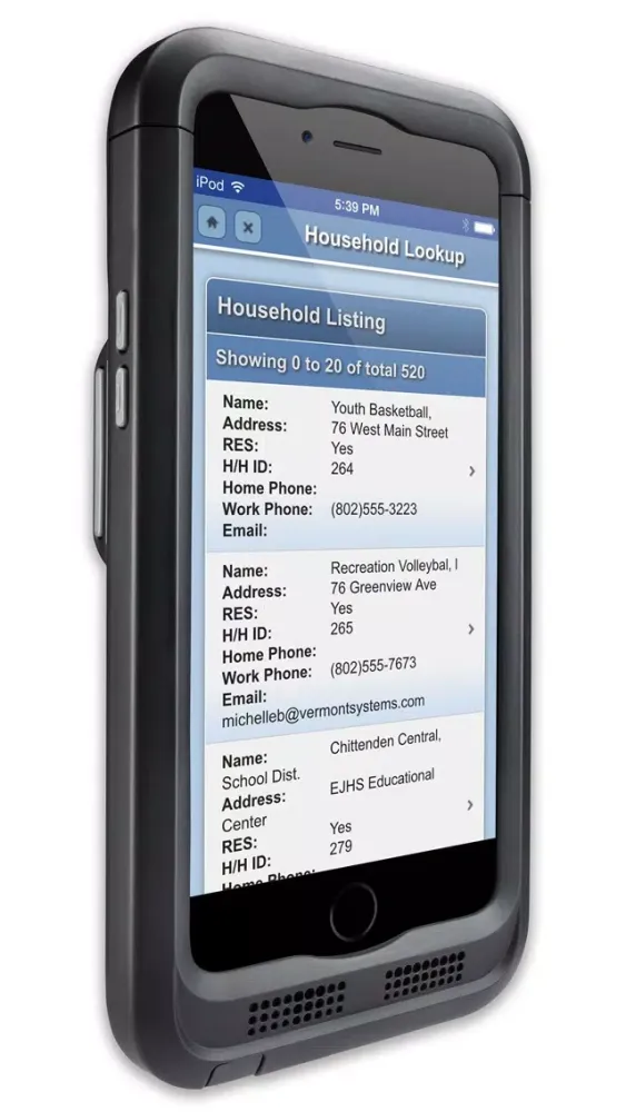 Ảnh chụp màn hình của Vermont Systems 2018