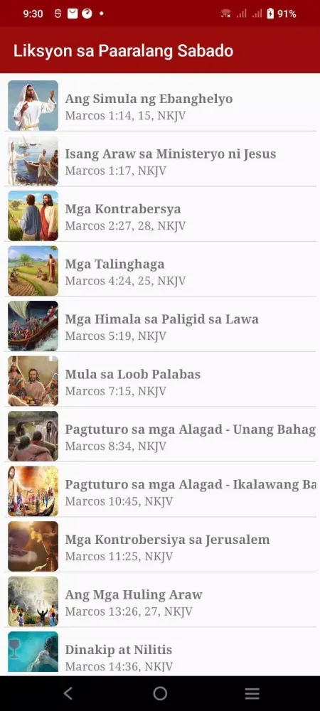 Ảnh chụp màn hình của Tagalog: Sabbath School Lesson