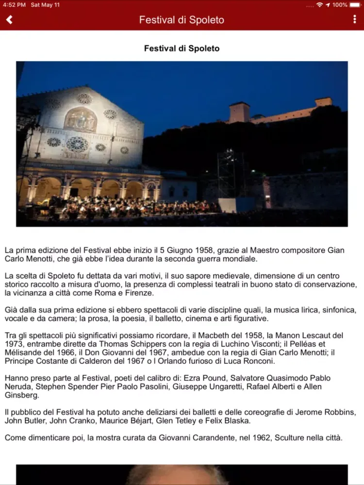 Zrzuty ekranu Spoleto Tourist mApp iPad 