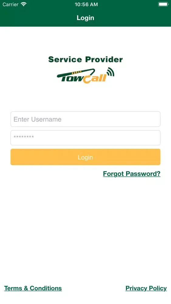 Service Provider Tow Call スクリーンショット