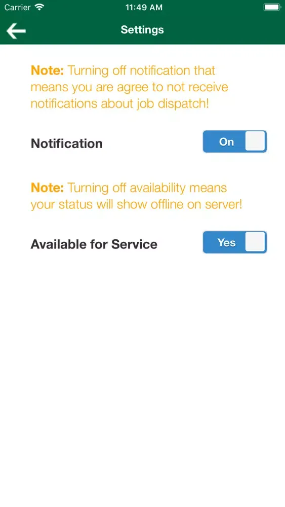 Service Provider Tow Call スクリーンショット