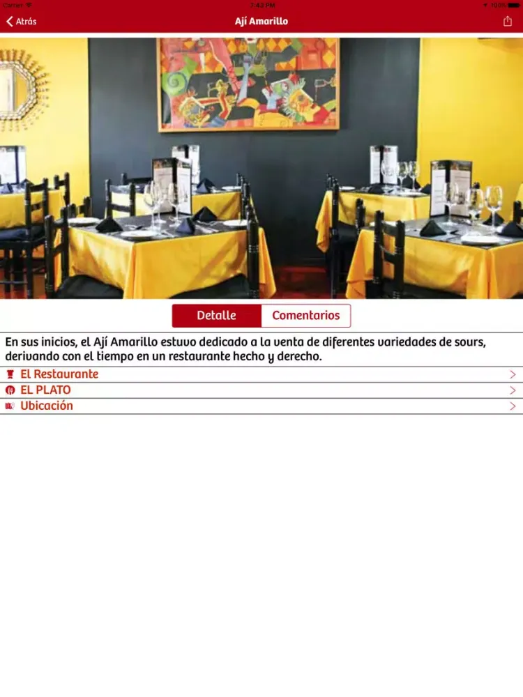 Zrzuty ekranu Restorán Perú iPad 