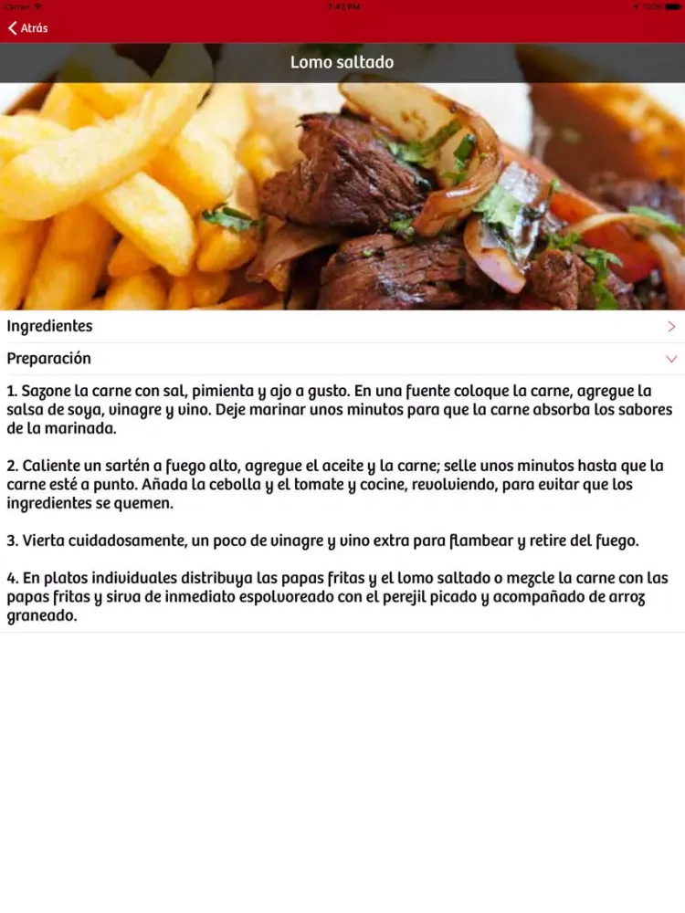 Zrzuty ekranu Restorán Perú iPad 