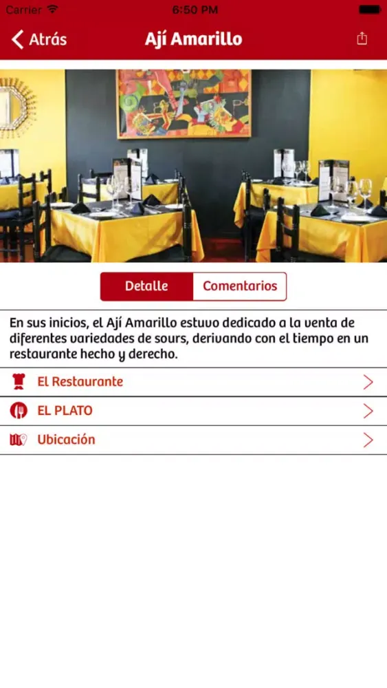Zrzuty ekranu Restorán Perú