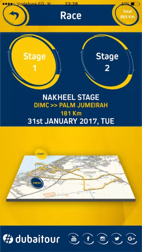Capturas de tela do Dubai Tour 2017