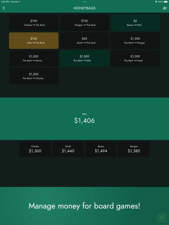 Moneybags (Board Game Money) iPad  Screenshots