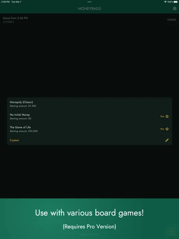 Moneybags (Board Game Money) iPad  Screenshots