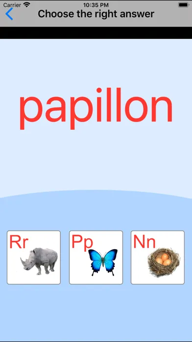 ภาพหน้าจอของ French Alphabet Cards