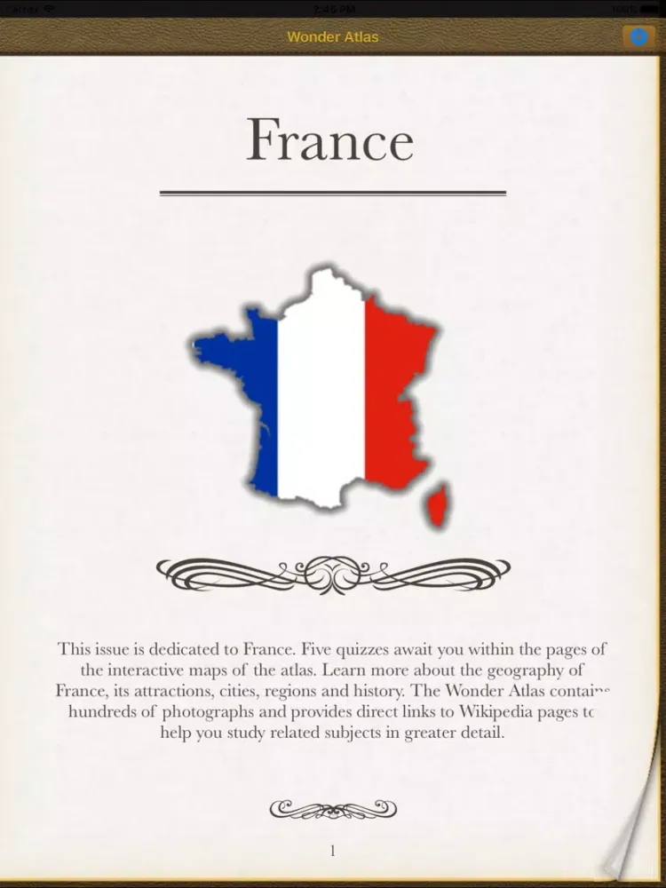 France. The Wonder Atlas Pro iPad  Screenshots