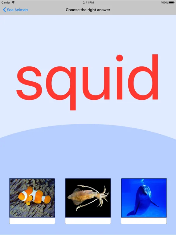 Sea Animals. Learning Cards iPad 應用截圖