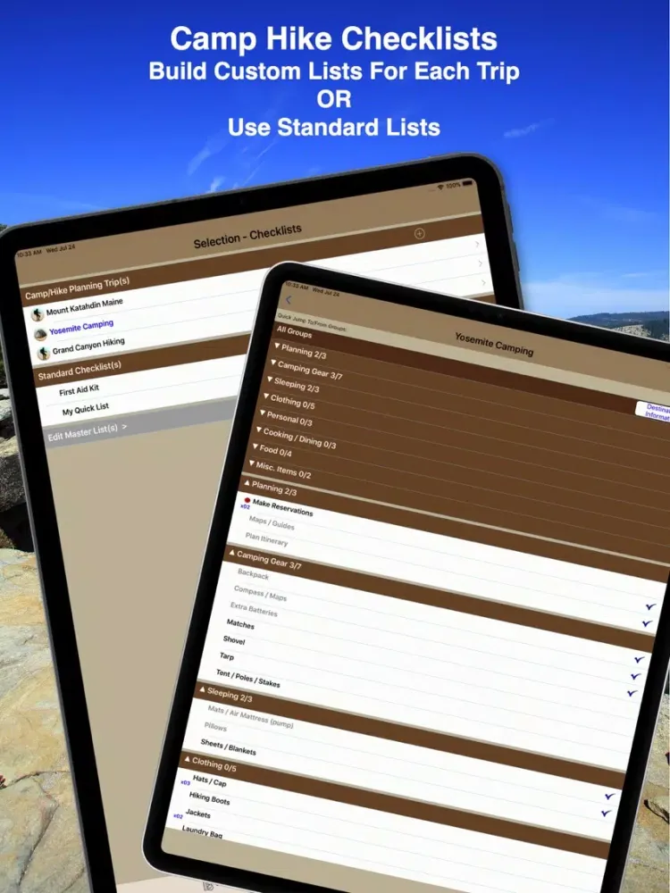 Tangkapan skrin Camp & Hike Checklist iPad 