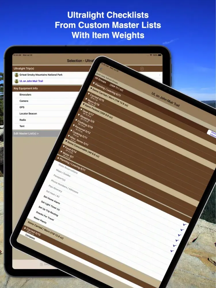 Tangkapan skrin Camp & Hike Checklist iPad 