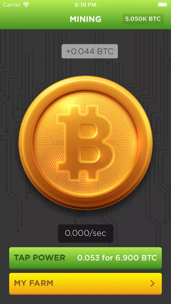 Tangkapan skrin Crypto Farm - bitcoin mining