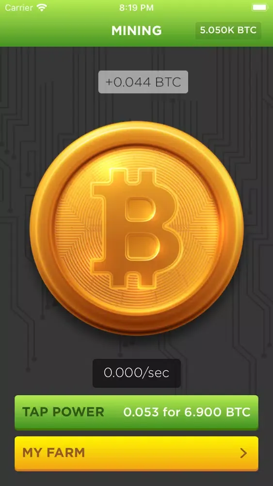 Tangkapan layar Crypto Farm - bitcoin mining