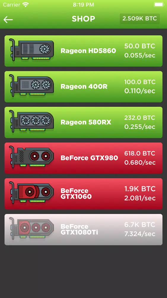 Tangkapan skrin Crypto Farm - bitcoin mining