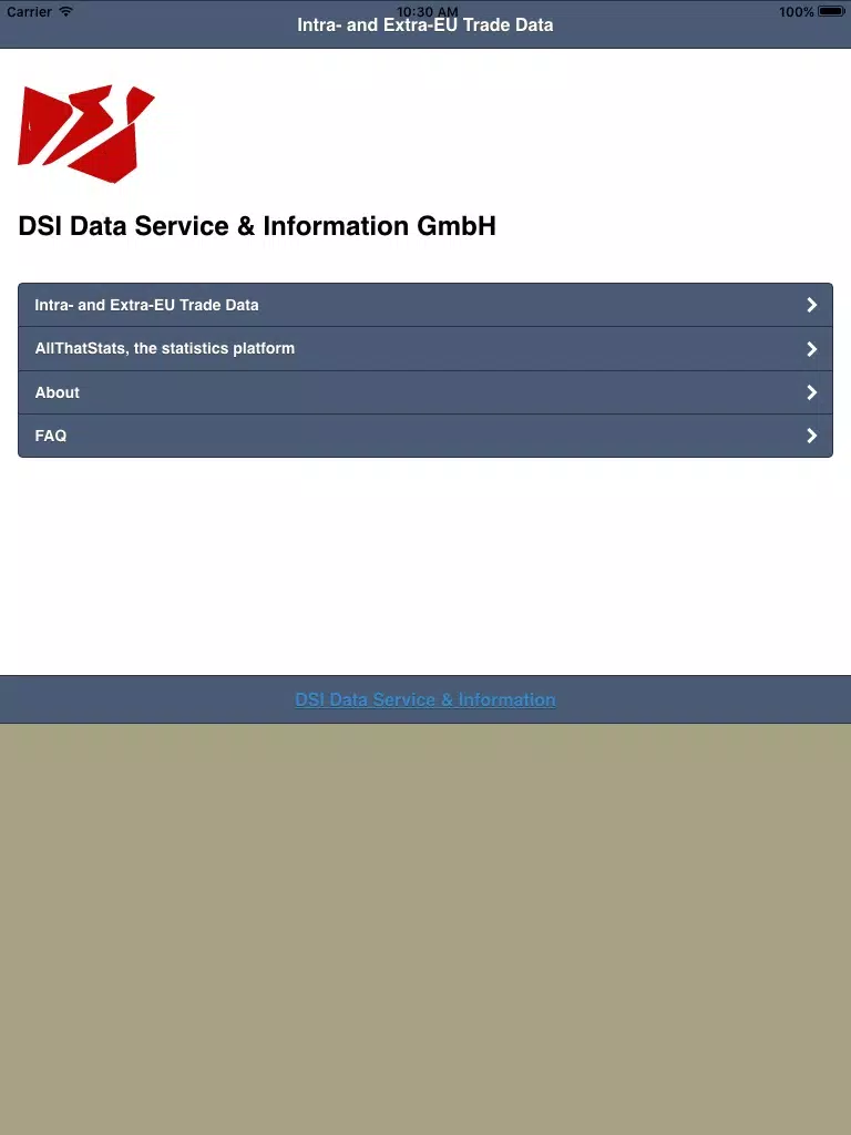 Tangkapan layar Intra-Extra-EU Trade iPad 