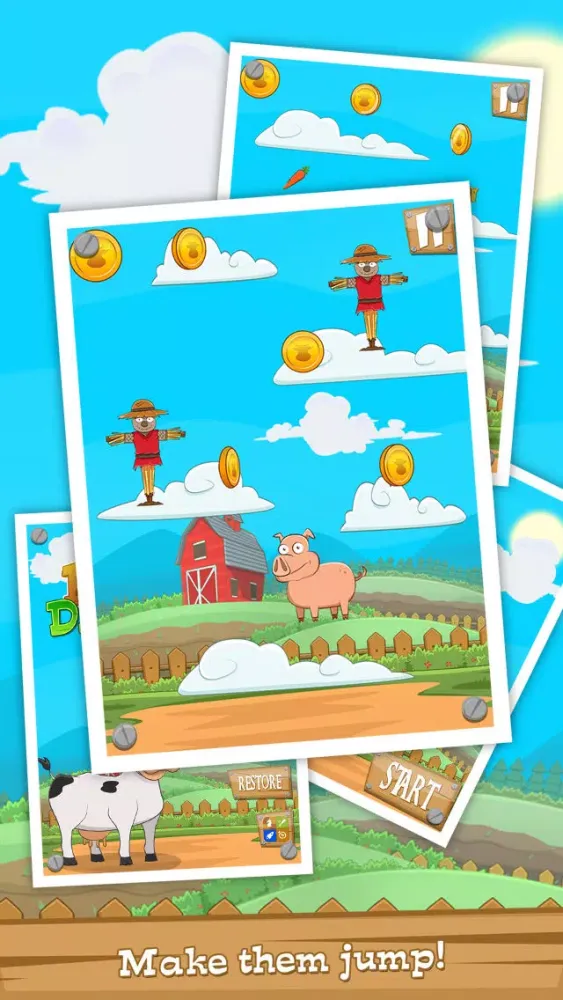 Zrzuty ekranu Farm Day Jump FREE - Featuring Cow, Pig, Chicken and Friends!