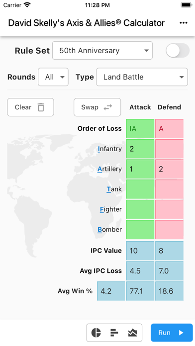 Skelly's AXIS&ALLIES® Calc Screenshots