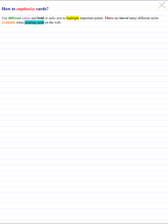 FreezingBlue Flashcards iPad  Screenshots
