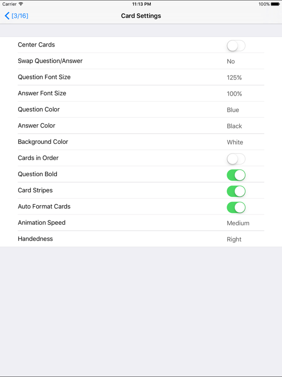 FreezingBlue Flashcards iPad  Screenshots