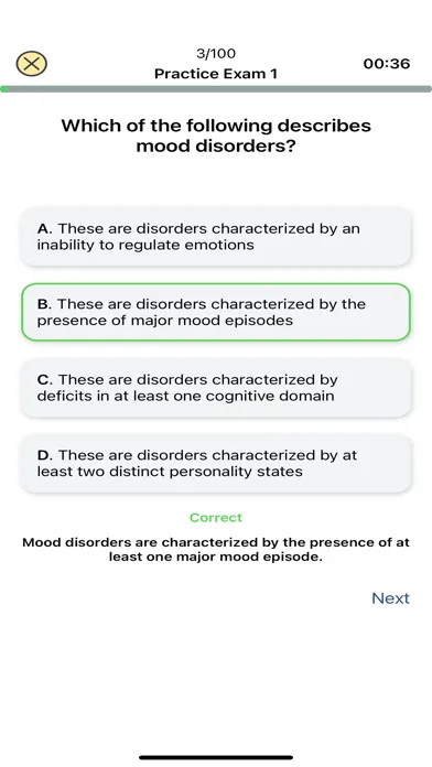 Ảnh chụp màn hình của DSM-5 Exam Prep Plus