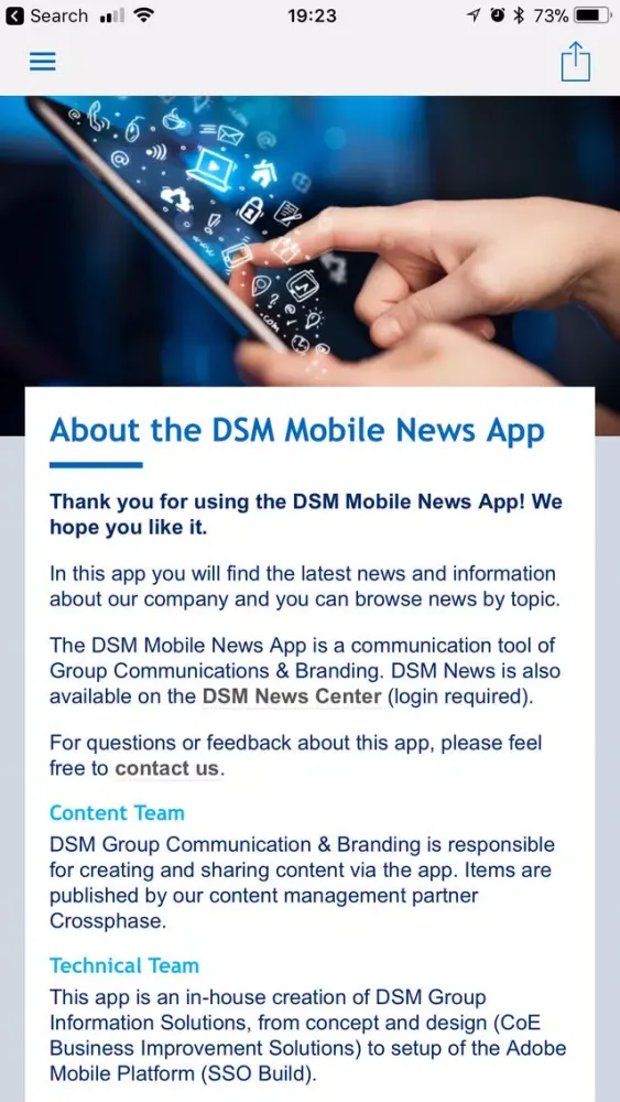 Tangkapan skrin DSM News App
