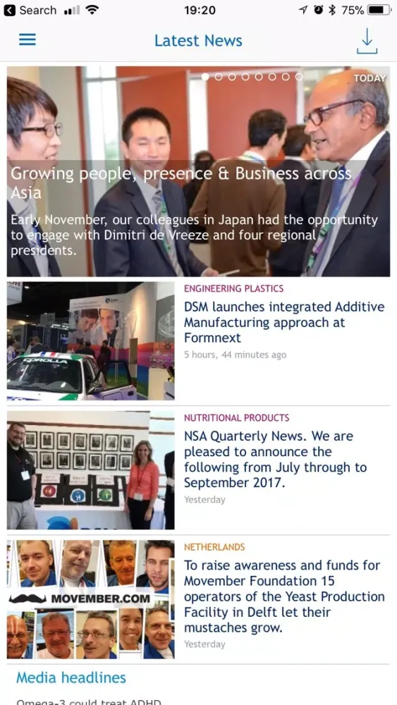 Tangkapan skrin DSM News App