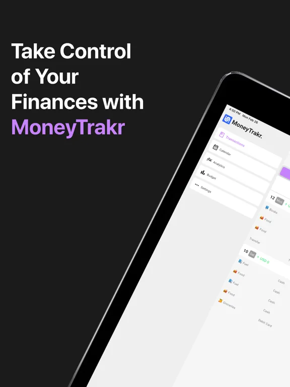 Ảnh chụp màn hình của MoneyTrakr iPad 